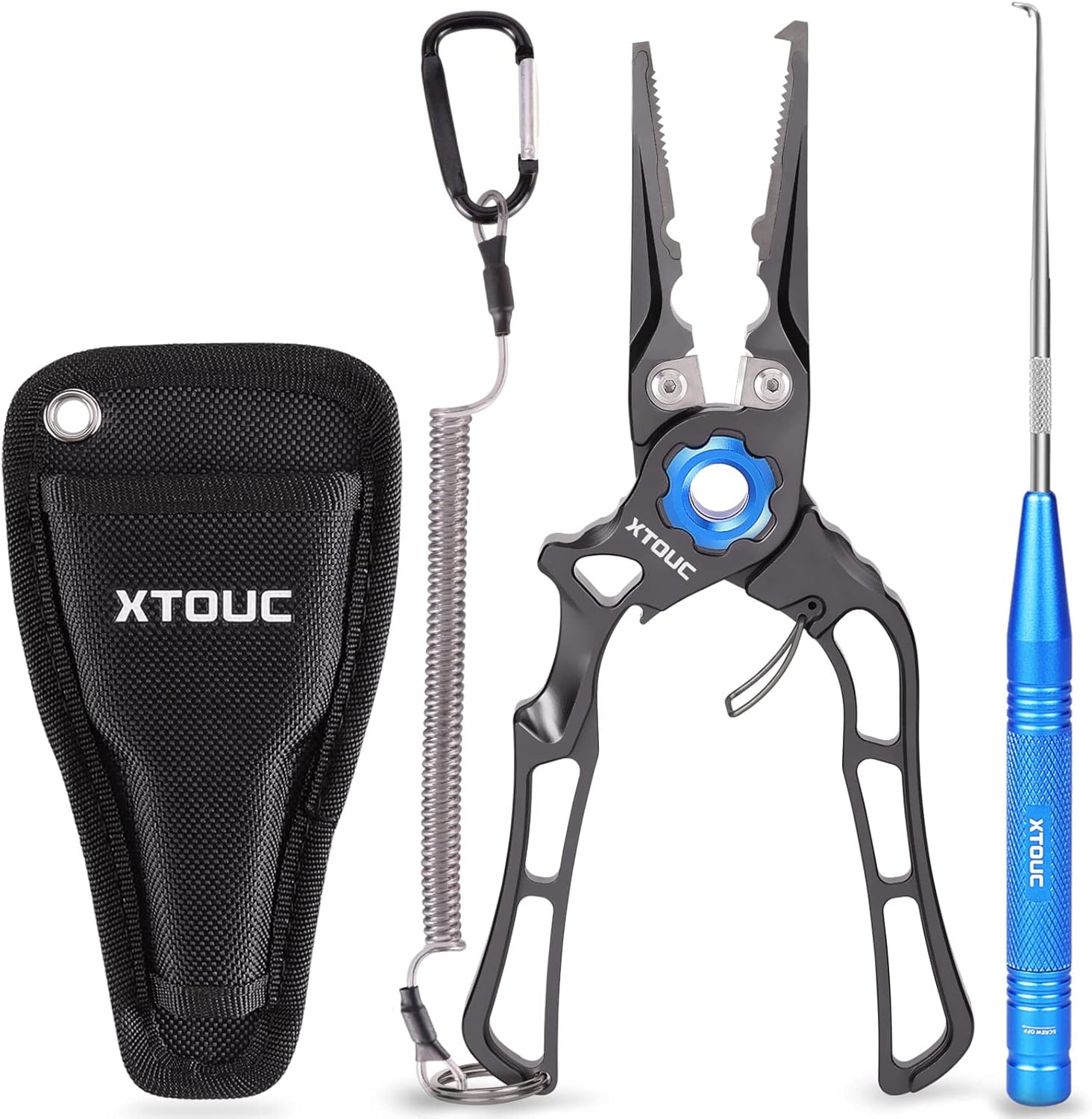 Saltwater Fishing Pliers Titanium Alloy Jaw, Fish Hook Quick Removal, XTOUC Saltwater Fishing Pliers Titanium Alloy Jaw, Fish Hook Quick Removal, XTOUC